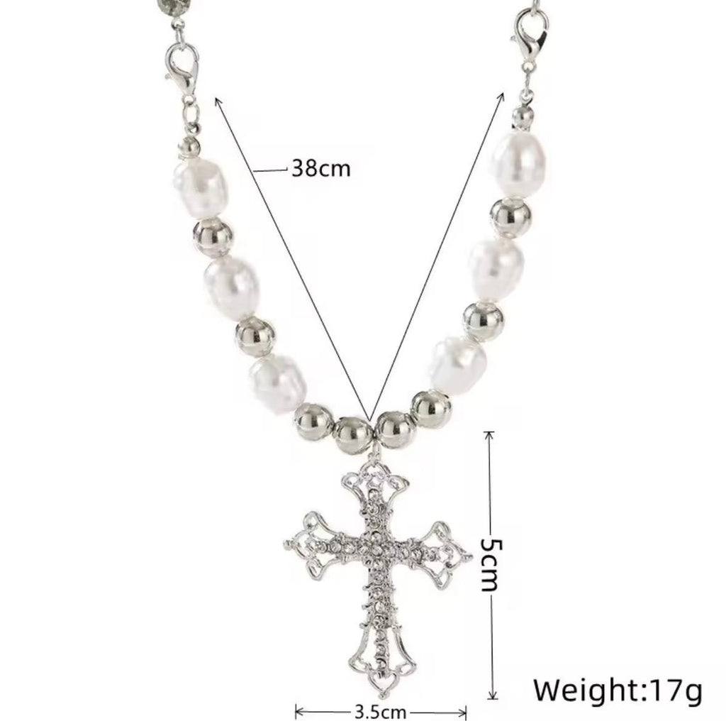 Pearl Cross Necklace