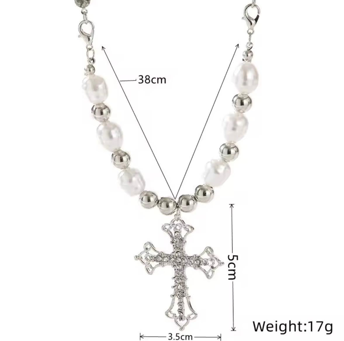 Pearl Cross Necklace