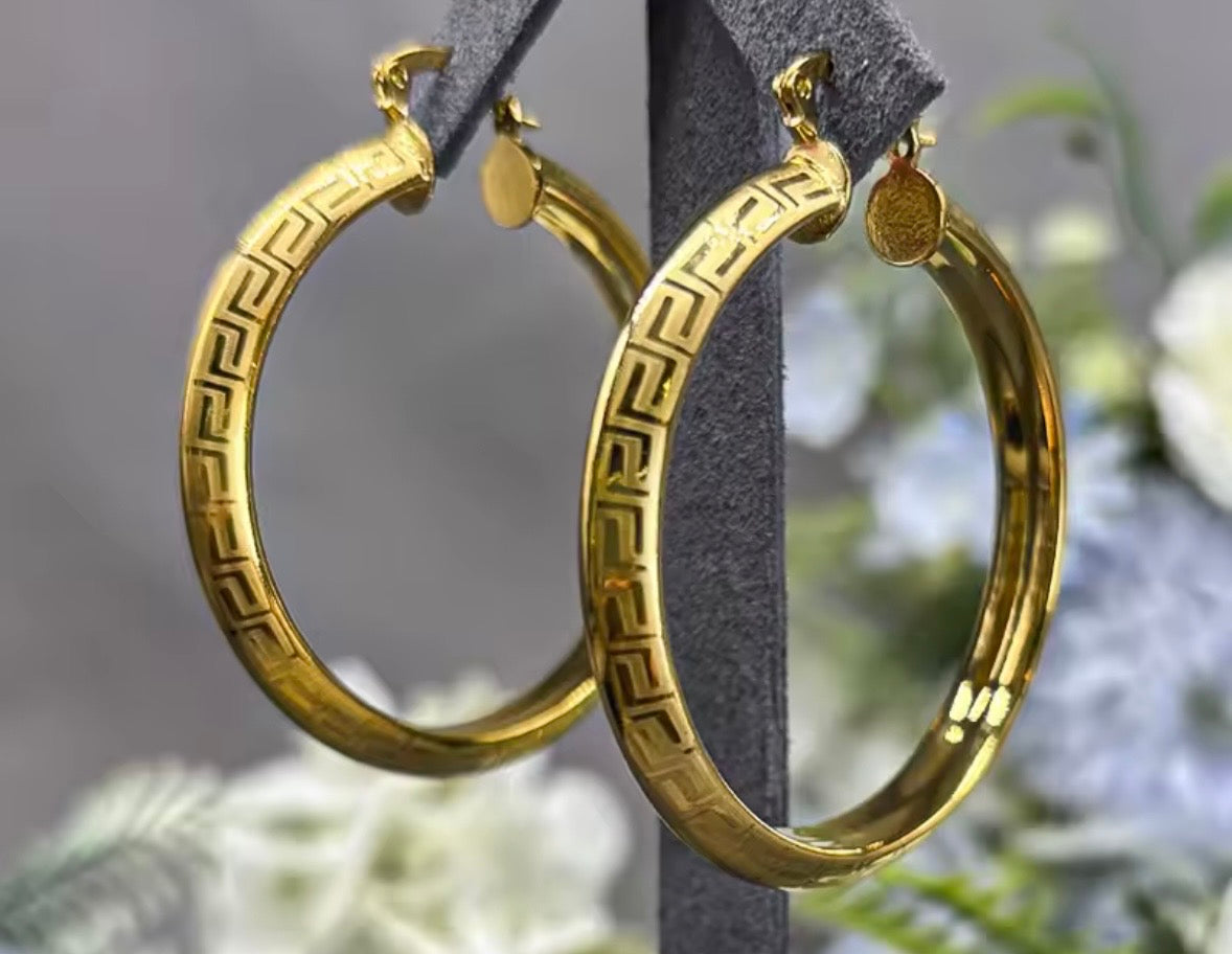 Aztec Golden Hoops