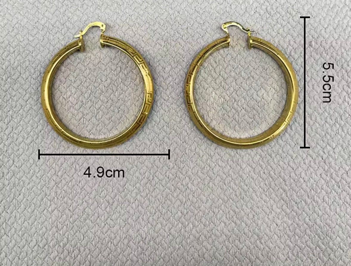 Aztec Golden Hoops