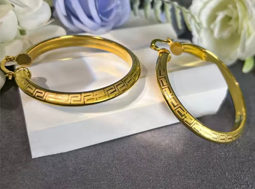 Aztec Golden Hoops