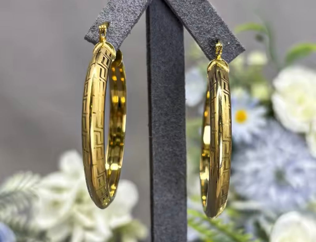 Aztec Golden Hoops