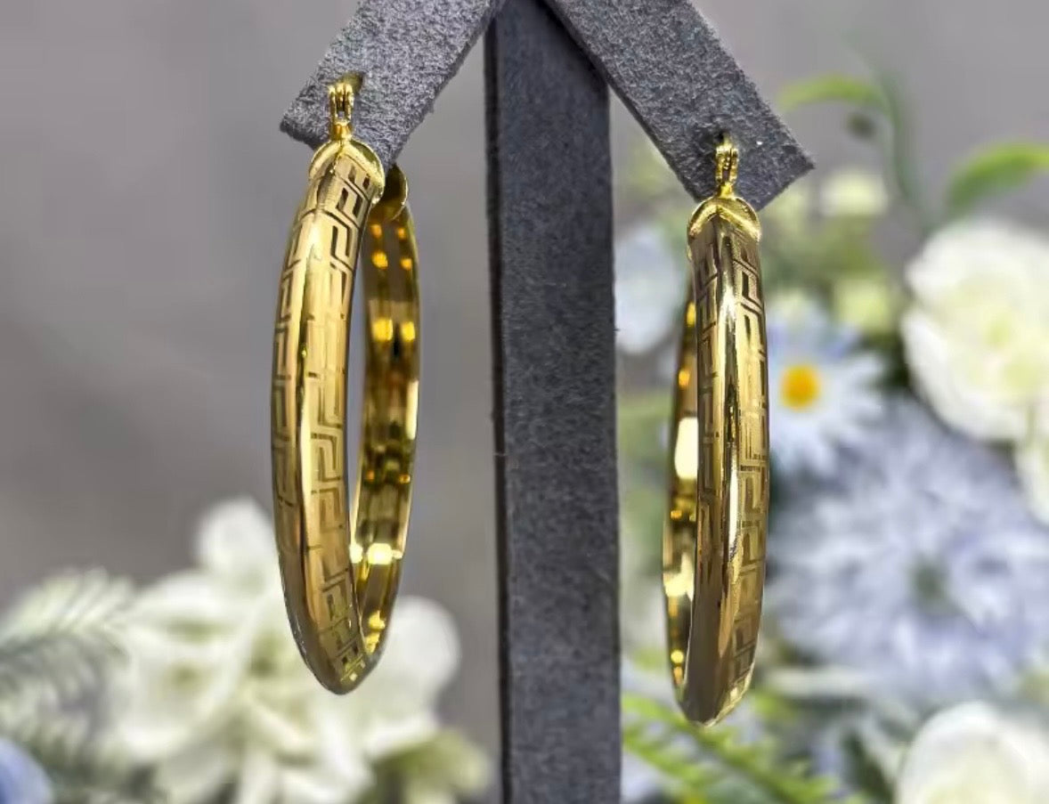 Aztec Golden Hoops
