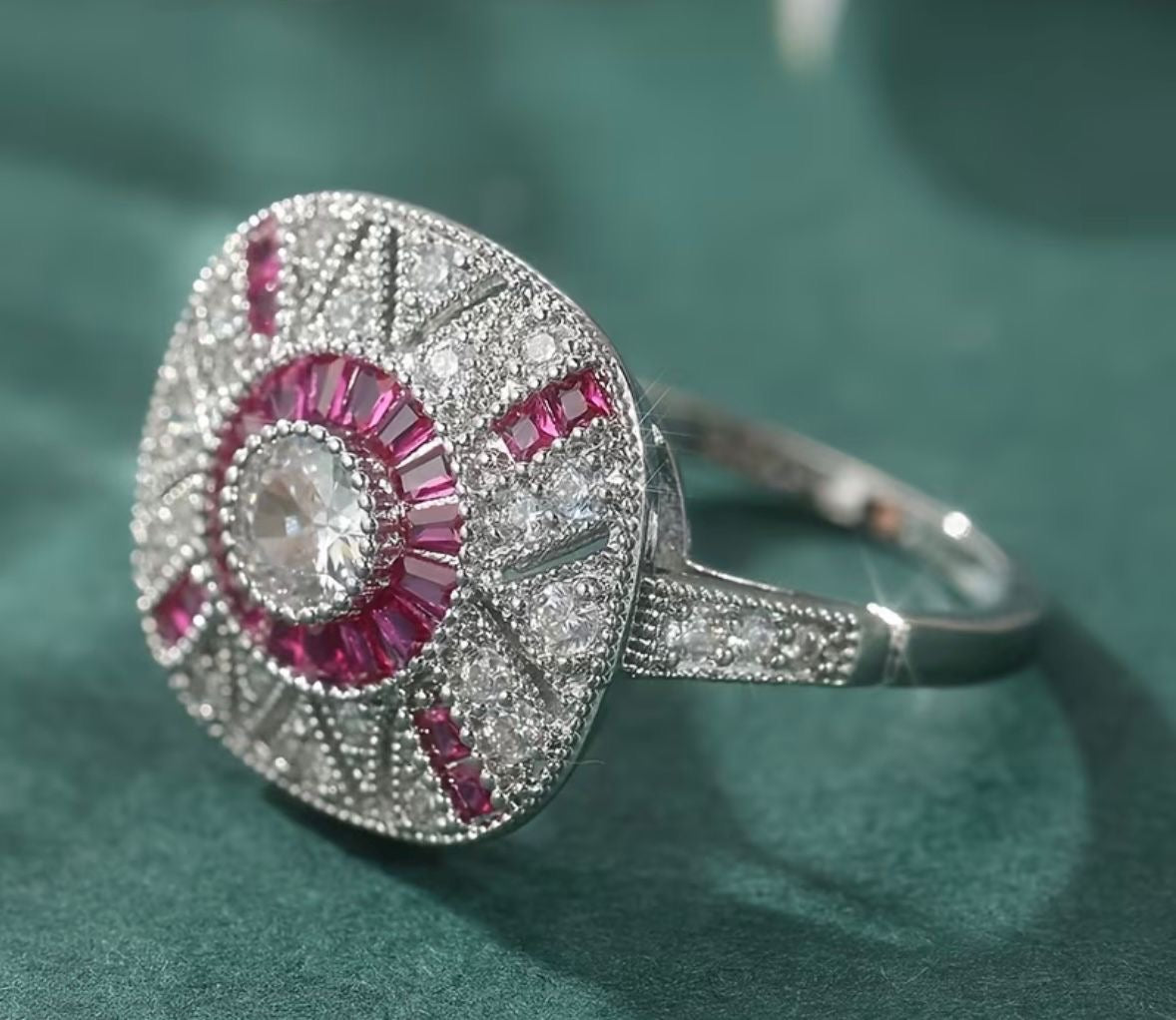 Ruby Halo Ring