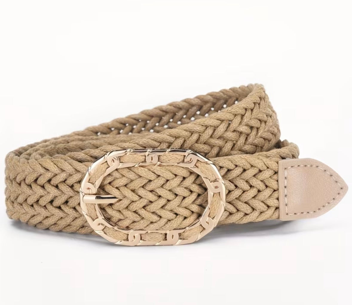 Woven Belt with Gold Buckle in 8 Colours